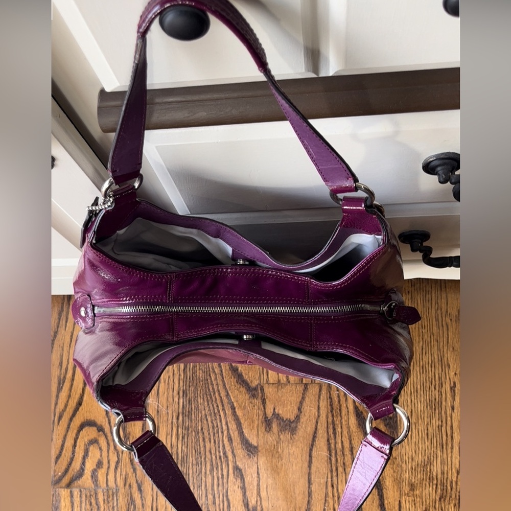 Coach Purple Patent Leather Madison Maggie Hobo Bag - Picture 8 of 12